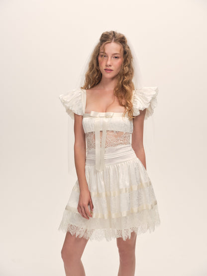 For Love & Lemons Annabelle Lace Mini Dress