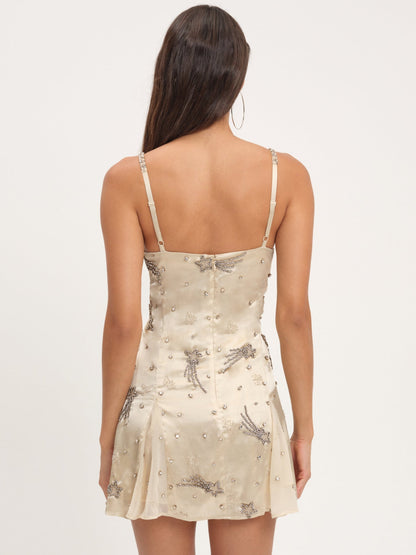For Love & Lemons Shooting Stars Beaded Mini Dress