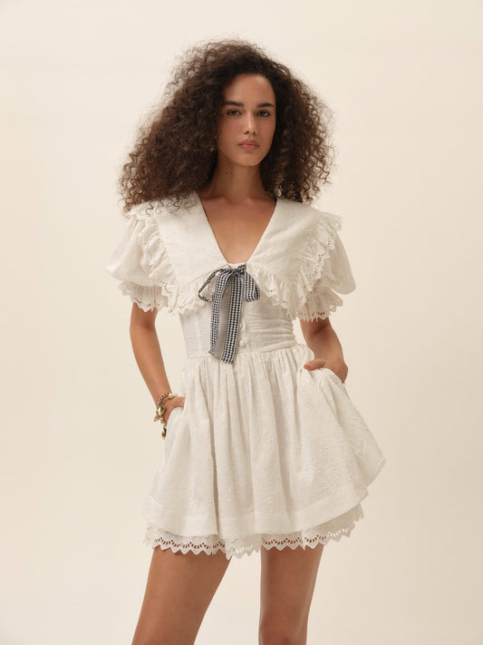 For Love & Lemons Marilyn Collared Mini Dress