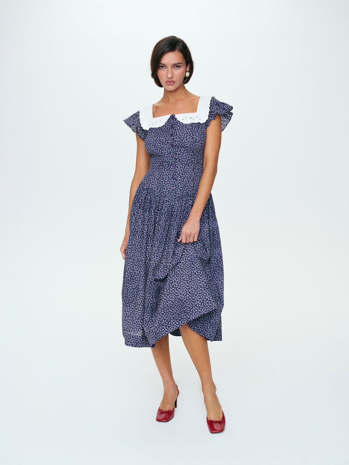 For Love & Lemons Lara Ann Ditsy Midi Dress