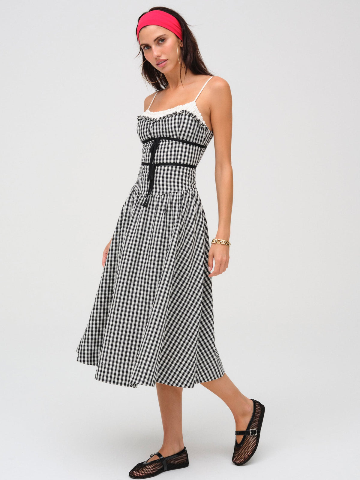 For Love & Lemons Georgia Gingham Midi Dress