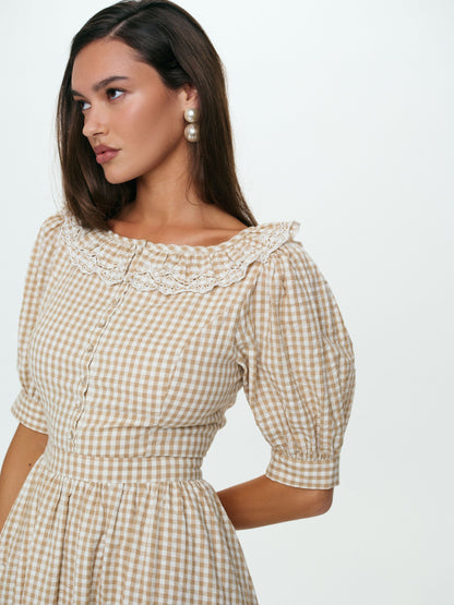 For Love & Lemons Bradford Gingham Midi Dress