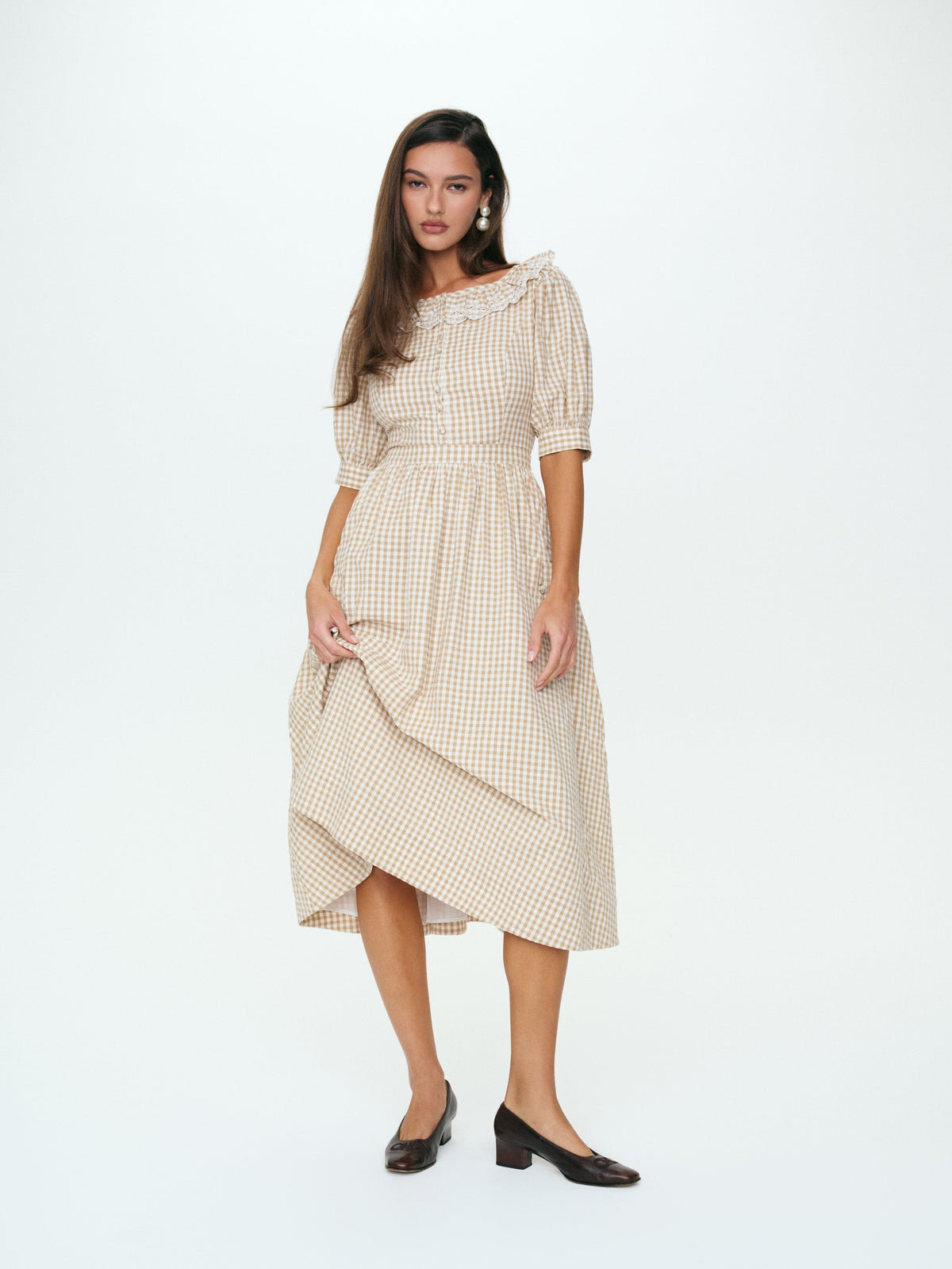 For Love & Lemons Bradford Gingham Midi Dress