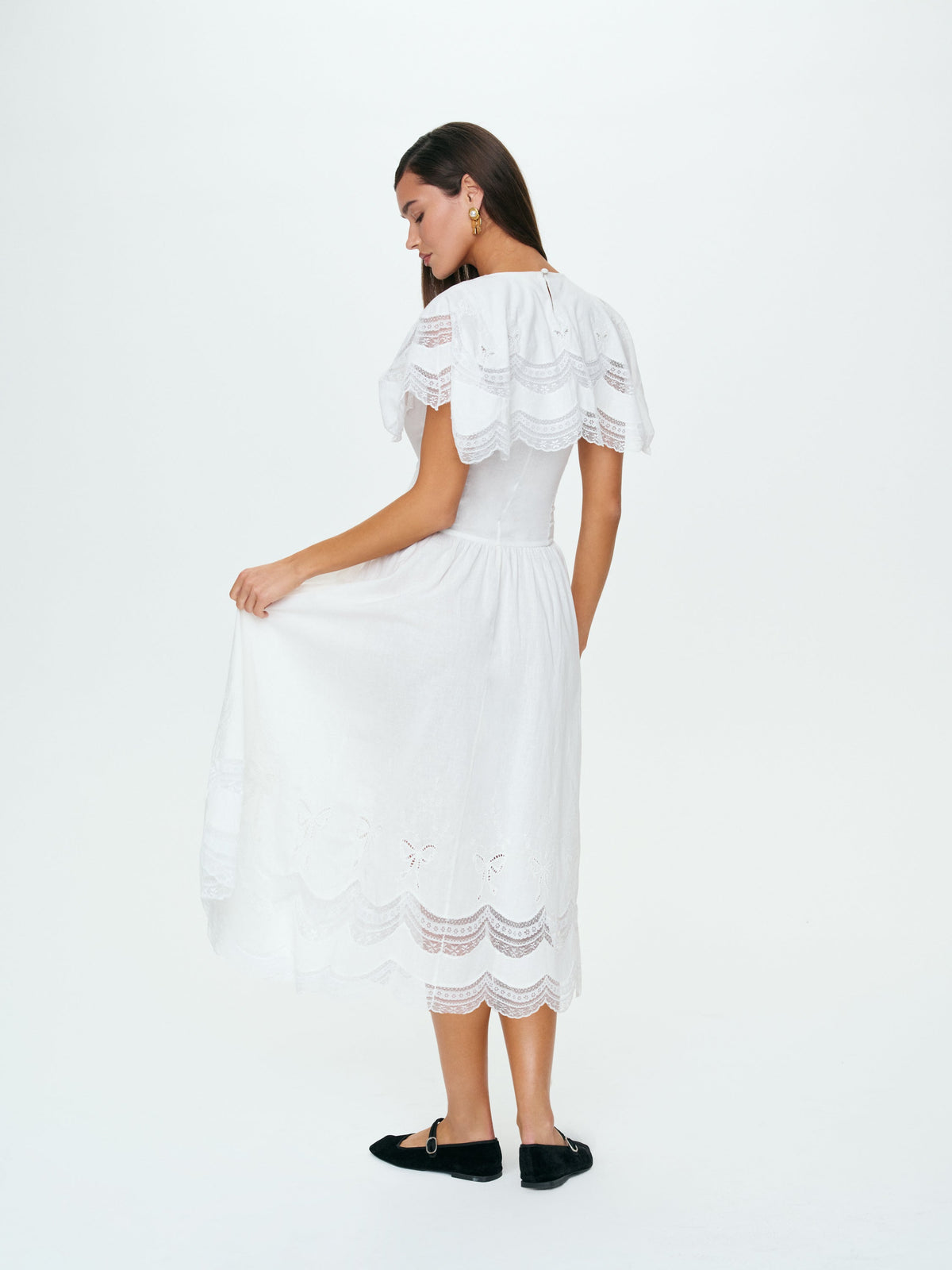 For Love & Lemons Willow Linen Midi Dress