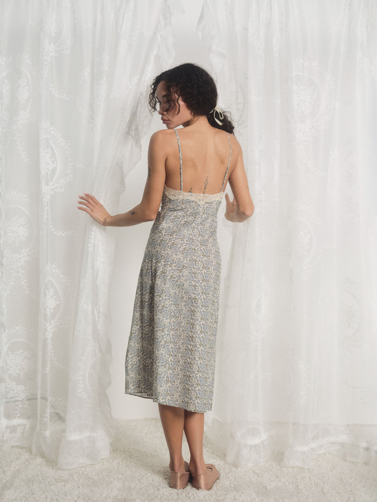 For Love & Lemons Primrose Midi Slip Dress