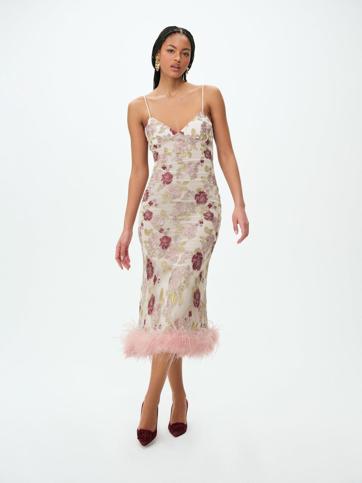 For Love & Lemons Josephine Floral Midi Dress