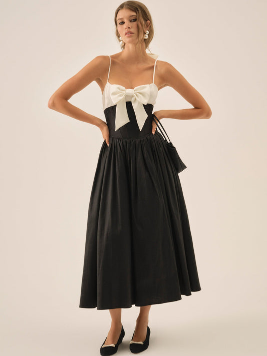 For Love & Lemons Emalie Taffeta Midi Dress