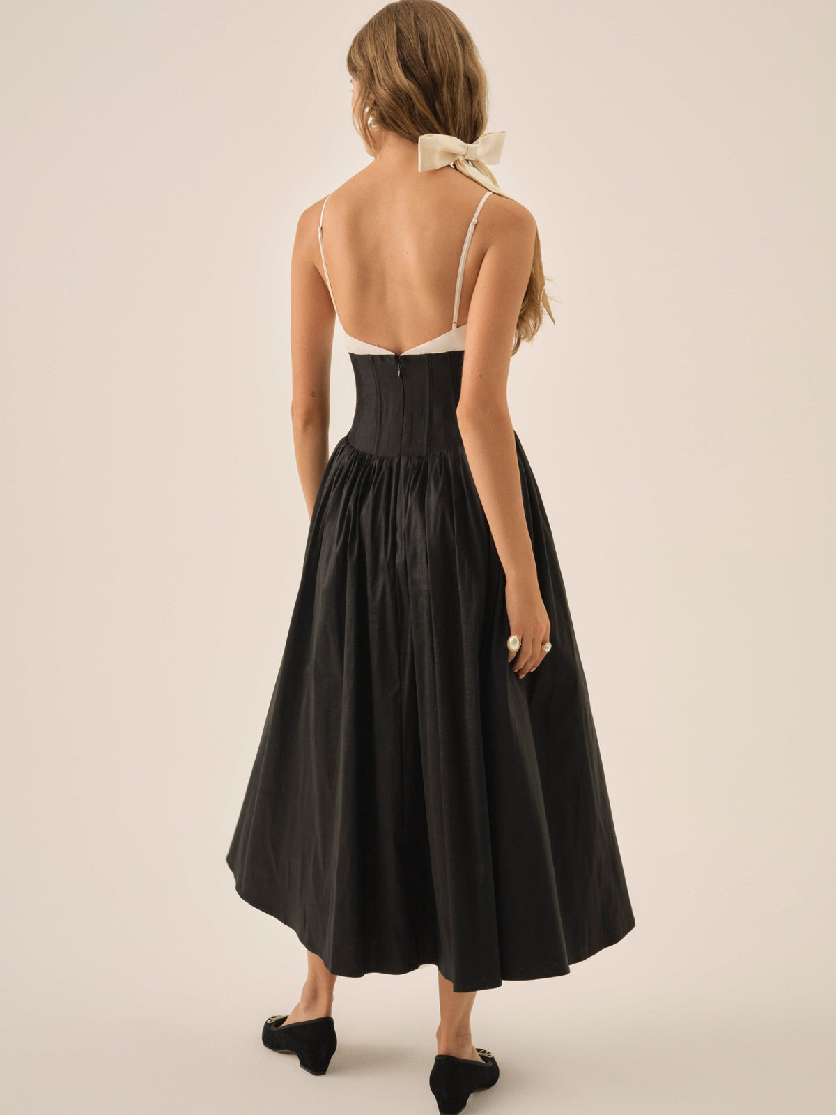 For Love & Lemons Emalie Taffeta Midi Dress