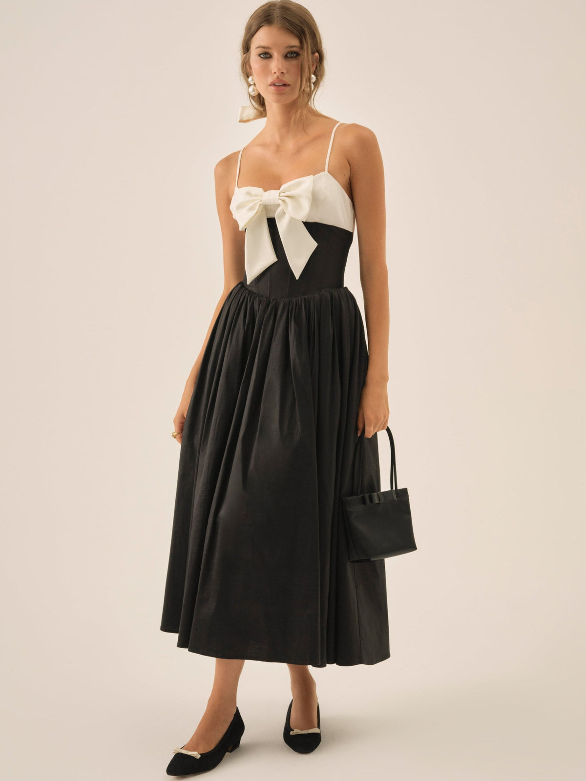 For Love & Lemons Emalie Taffeta Midi Dress