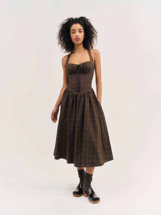 For Love & Lemons University Plaid Midi Dress