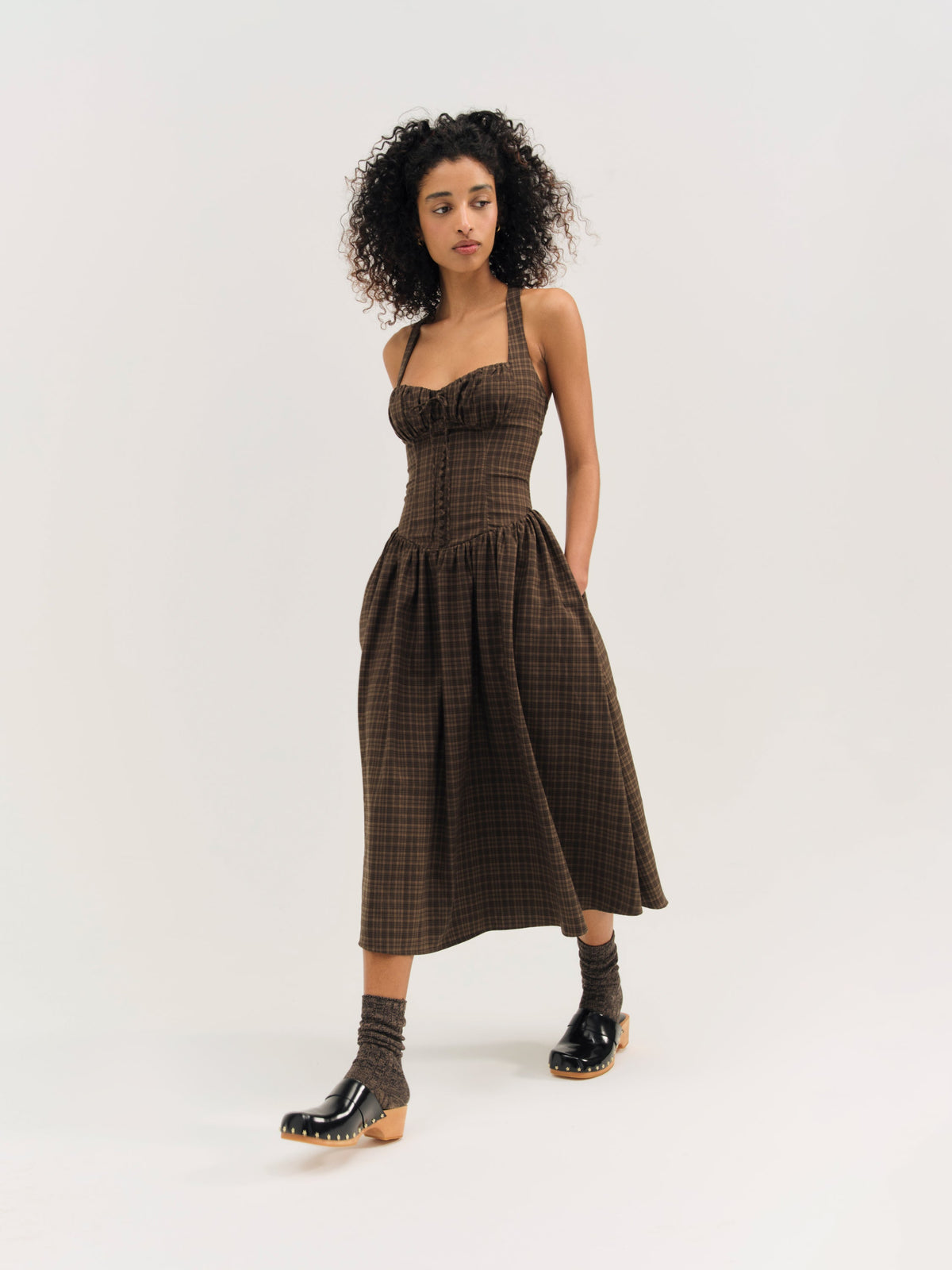 For Love & Lemons University Plaid Midi Dress