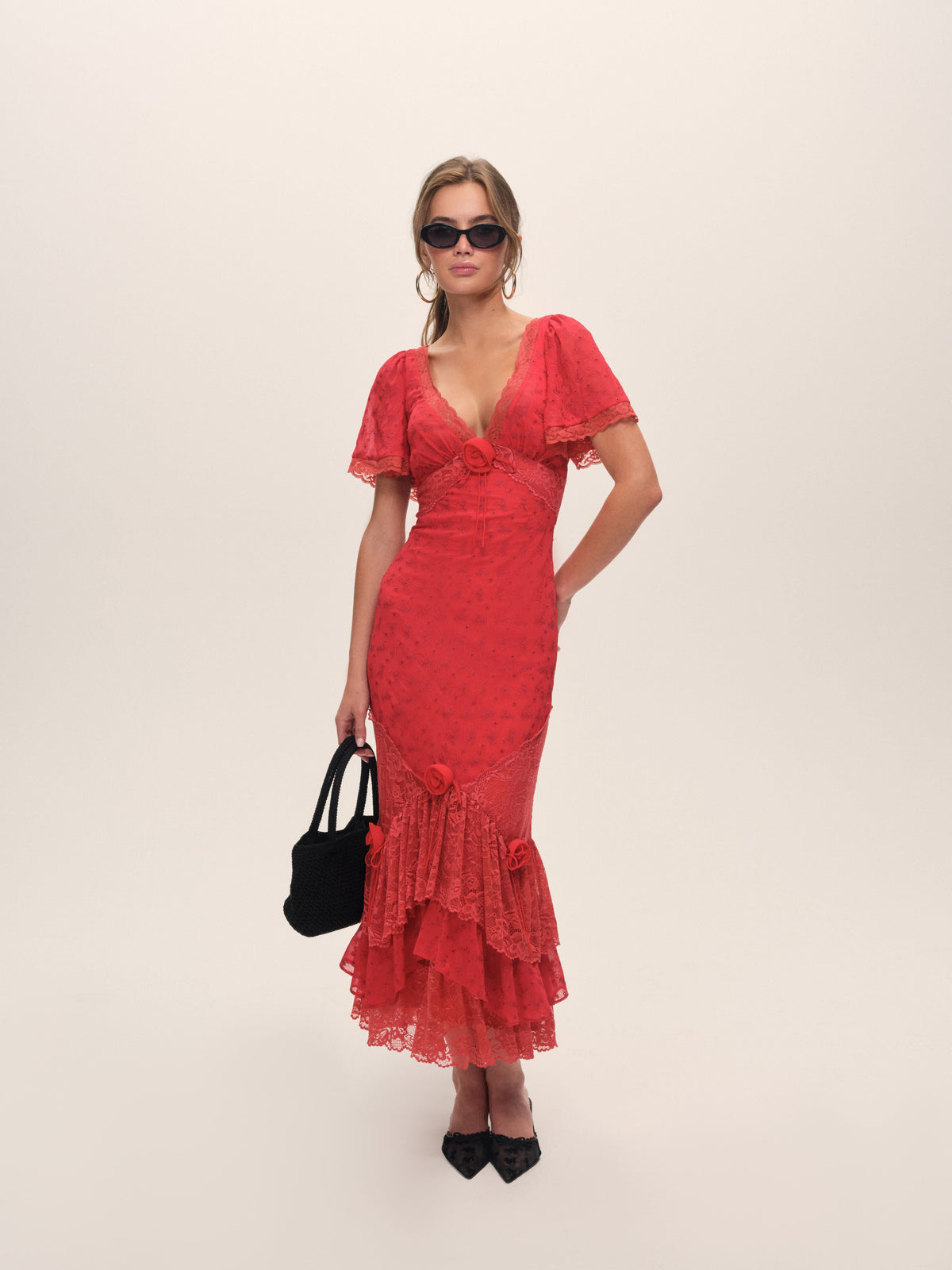 For Love & Lemons Hamptons Eyelet Maxi Dress