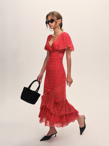 For Love & Lemons Hamptons Eyelet Maxi Dress