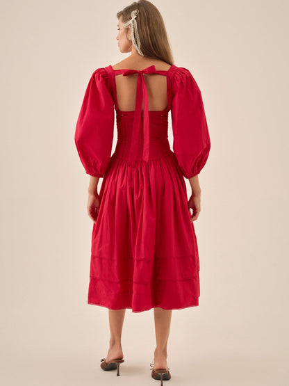 For Love & Lemons Betsy Bow Midi Dress