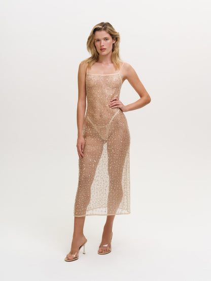 For Love & Lemons Washed Ashore Midi Slip Dress