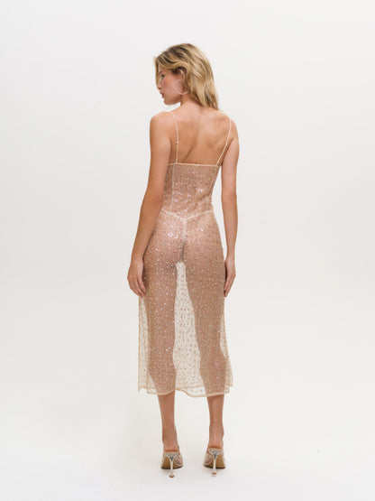 For Love & Lemons Washed Ashore Midi Slip Dress
