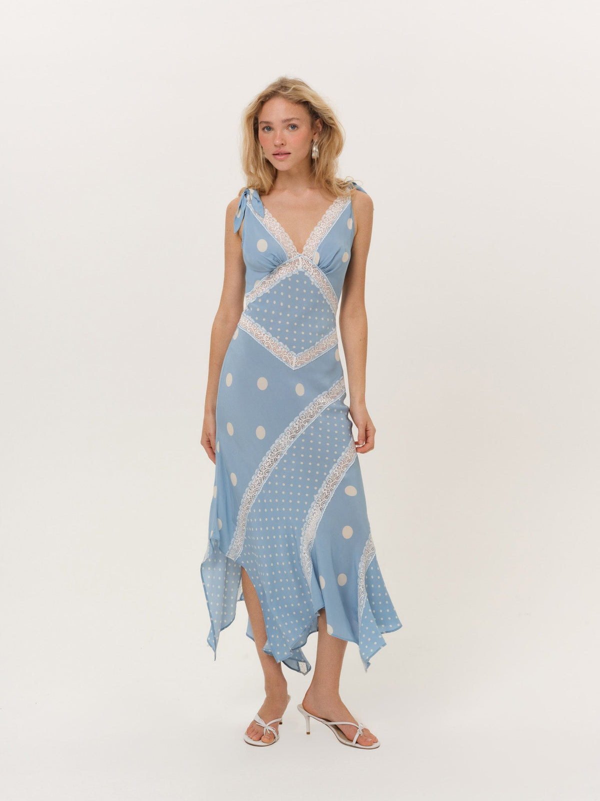 For Love & Lemons Stormie Dot Midi Dress