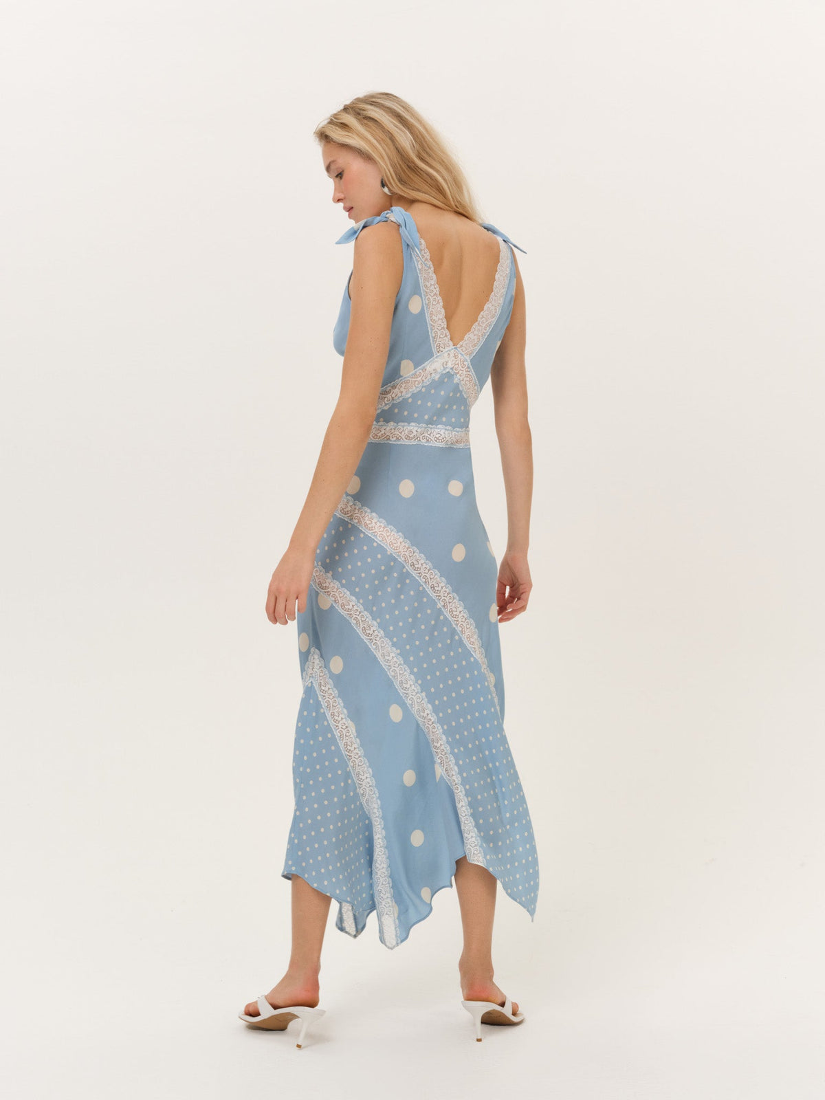 For Love & Lemons Stormie Dot Midi Dress