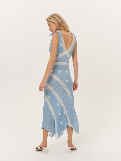 For Love & Lemons Stormie Dot Midi Dress