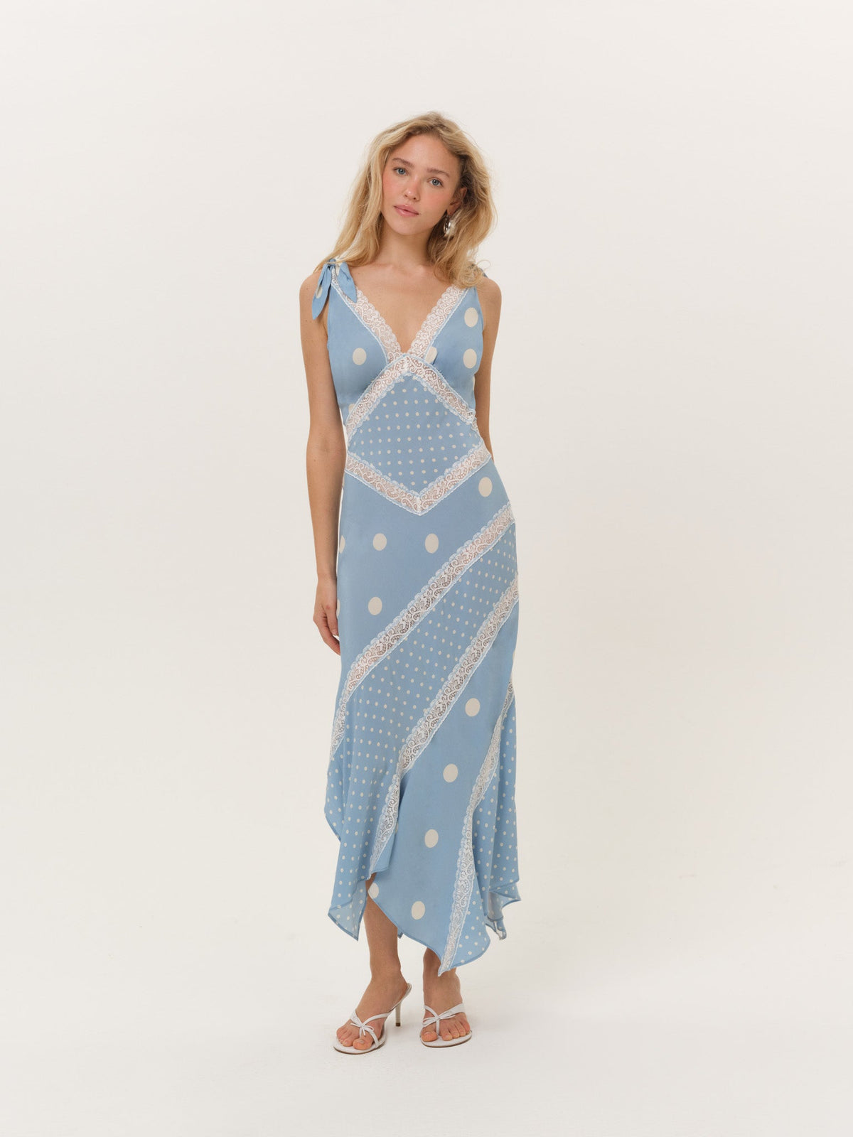 For Love & Lemons Stormie Dot Midi Dress