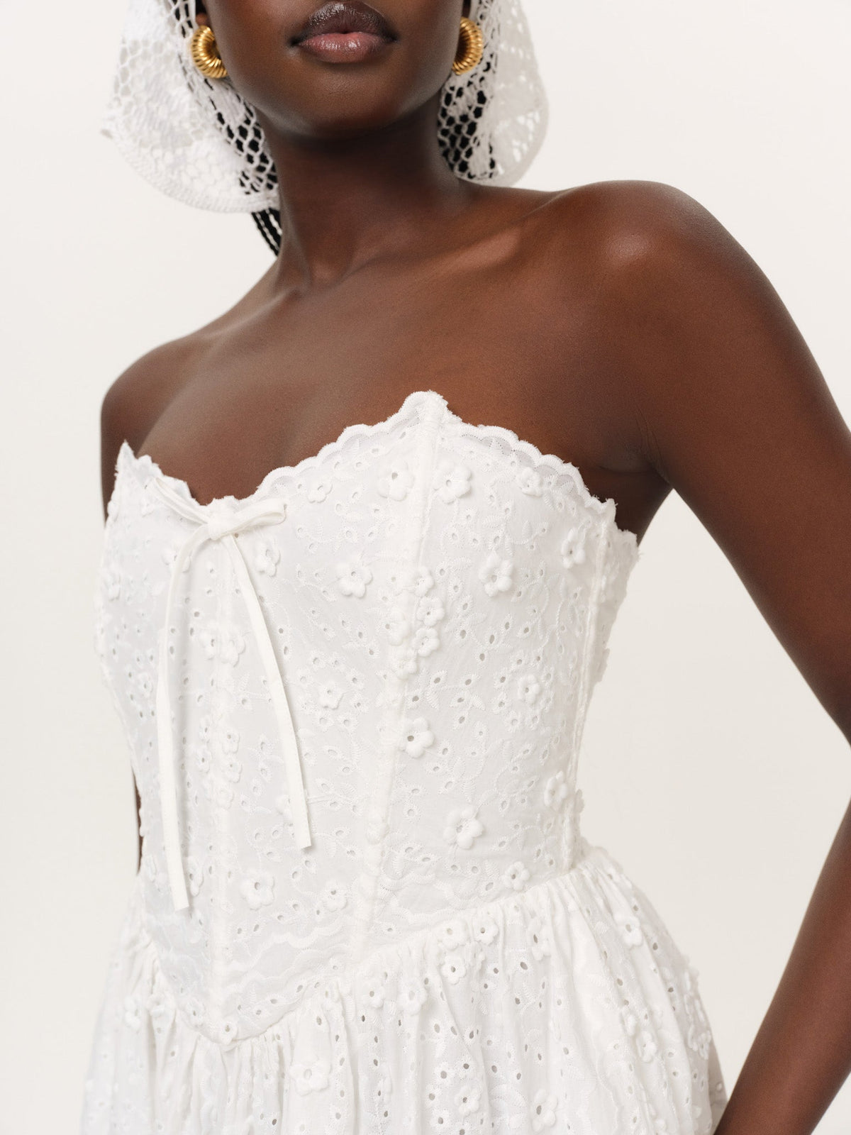 For Love & Lemons Laura Eyelet Midi Dress