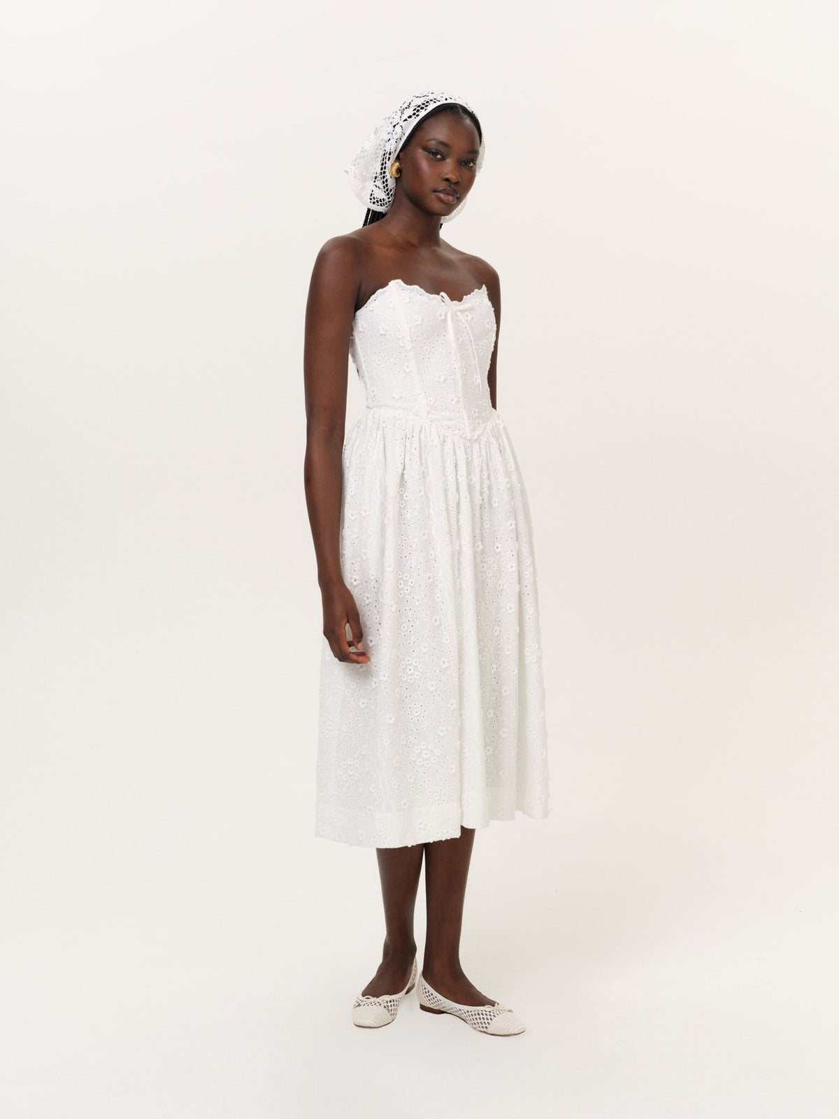 For Love & Lemons Laura Eyelet Midi Dress