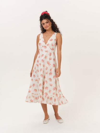 For Love & Lemons Julianne Floral Midi Dress