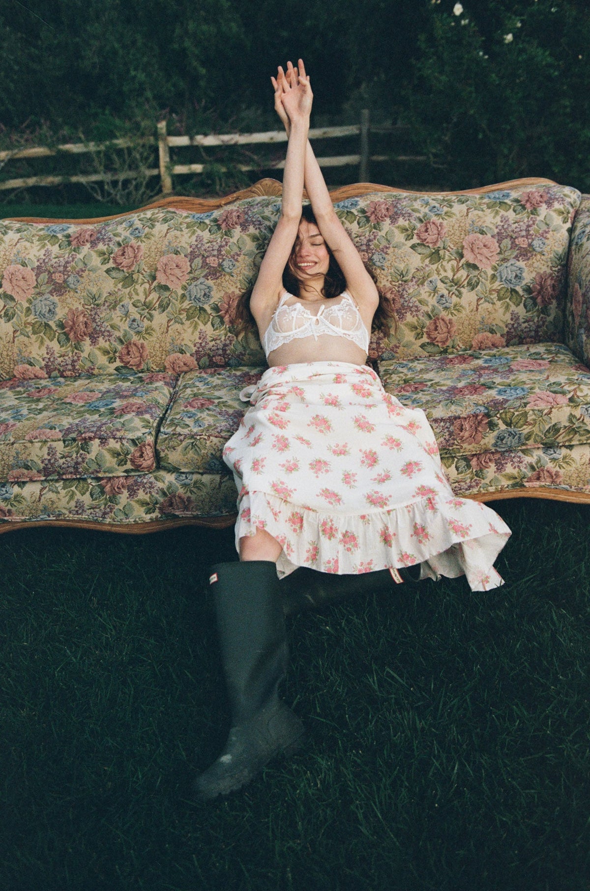 For Love & Lemons Julianne Floral Midi Dress