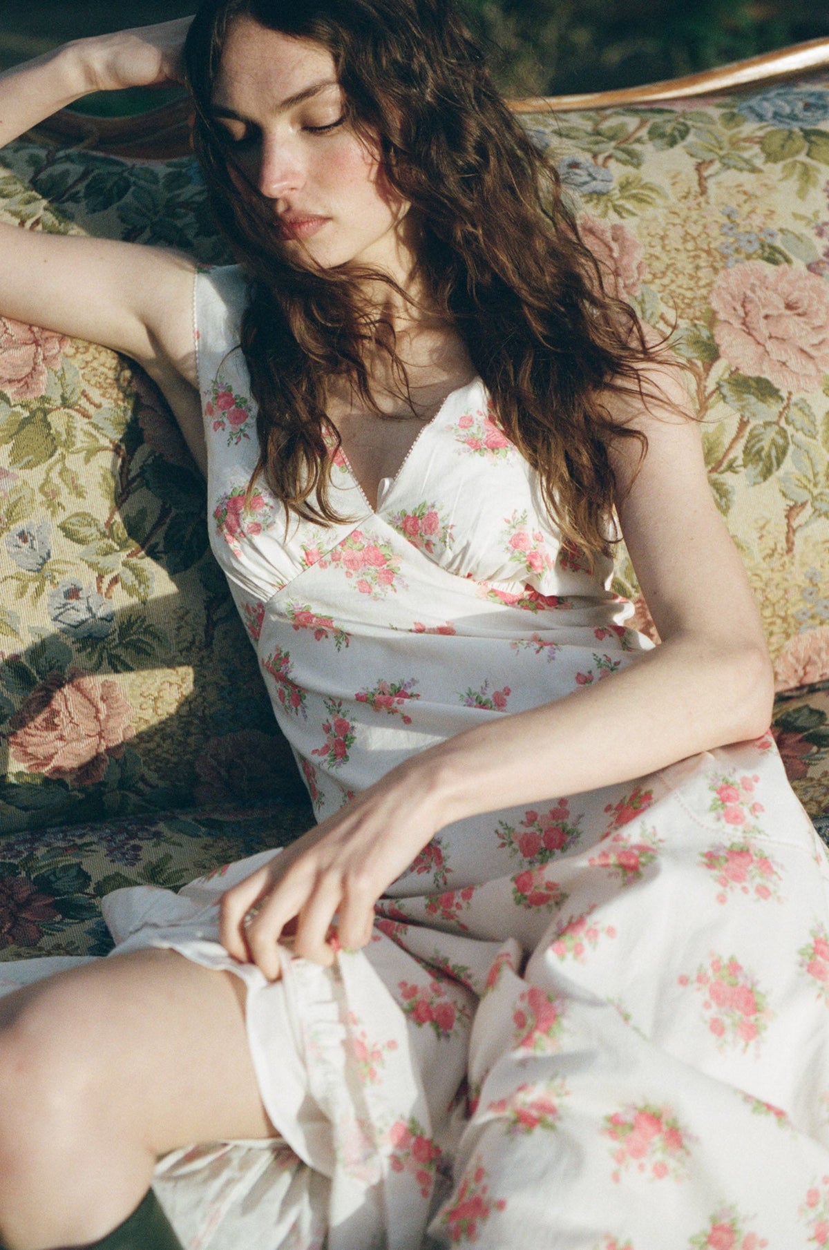 For Love & Lemons Julianne Floral Midi Dress