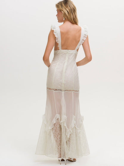 For Love & Lemons Delicate Lace Maxi Dress