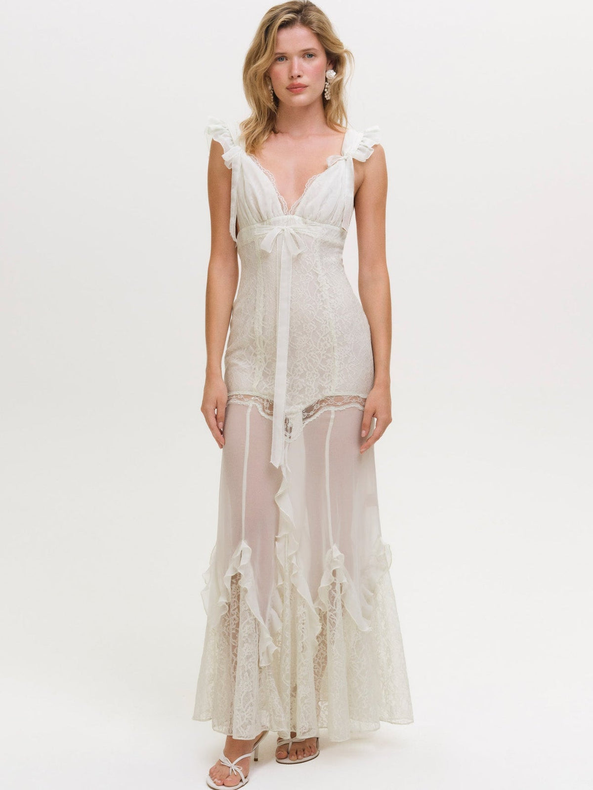 For Love & Lemons Delicate Lace Maxi Dress