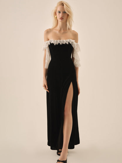 For Love & Lemons La Vie En Bow Velvet Maxi Dress
