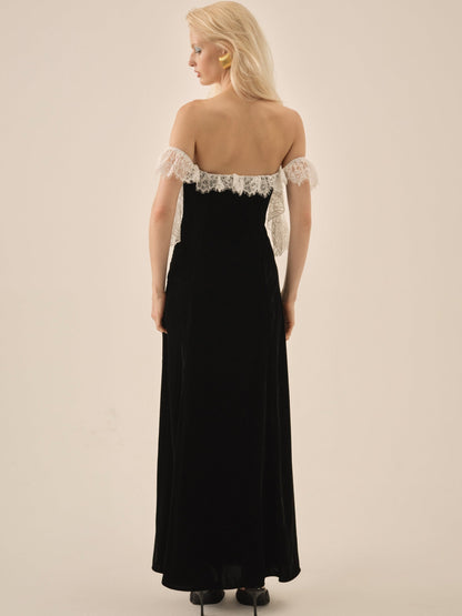 For Love & Lemons La Vie En Bow Velvet Maxi Dress