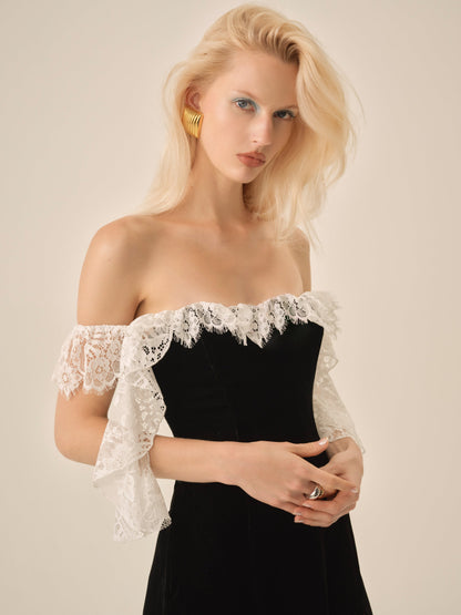 For Love & Lemons La Vie En Bow Velvet Maxi Dress