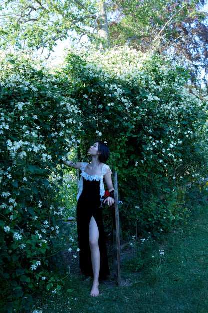 For Love & Lemons La Vie En Bow Velvet Maxi Dress