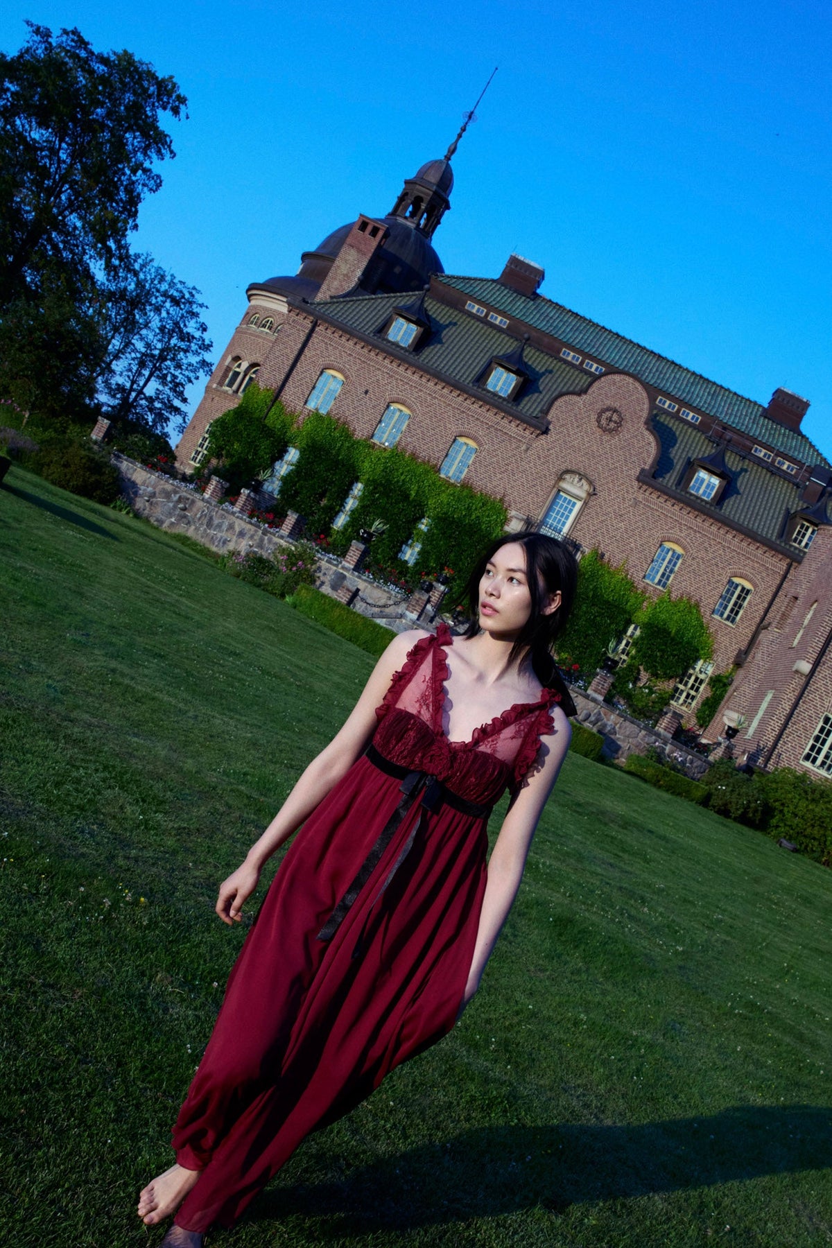 For Love & Lemons Claudine Chiffon Maxi Dress