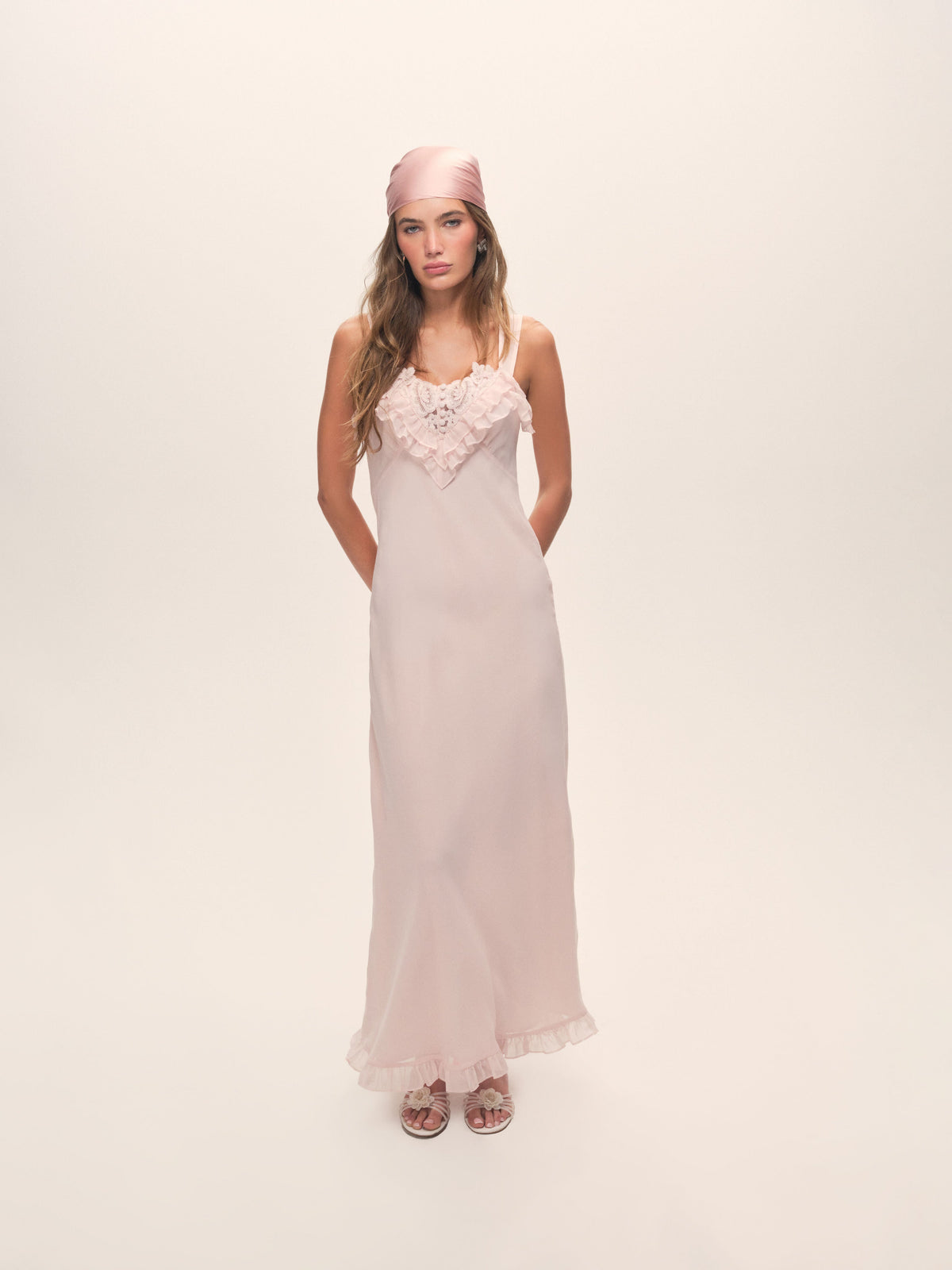 For Love & Lemons Sunset Maxi Slip Dress