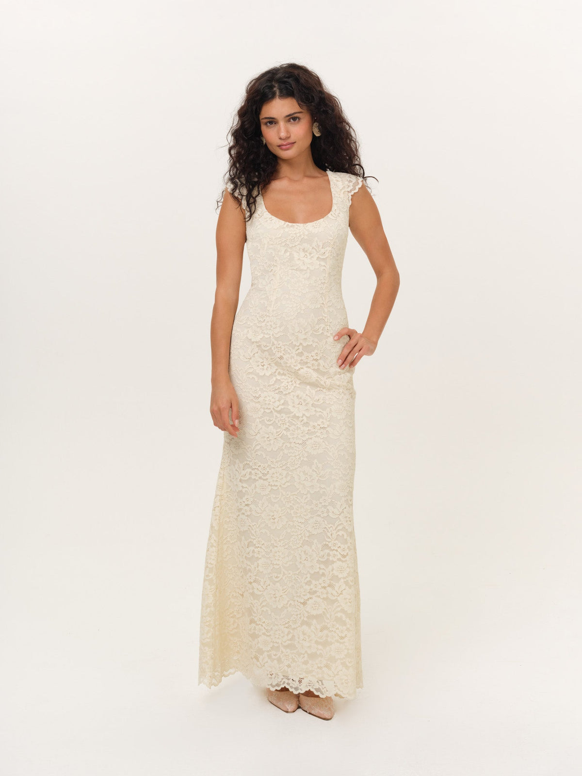For Love & Lemons Cottage Lace Maxi Dress