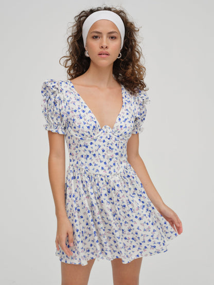 For Love & Lemons Paulina Puff Sleeve Dress