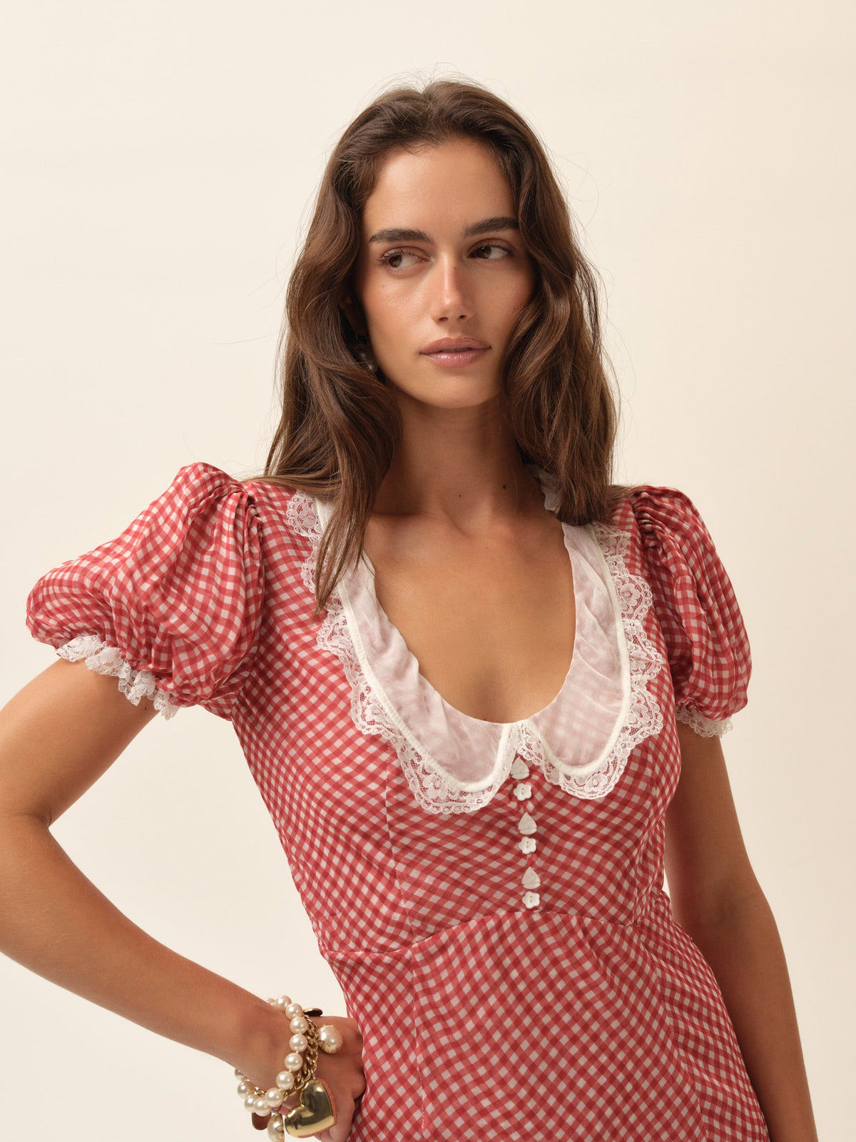 For Love & Lemons Bradford Gingham Maxi Dress