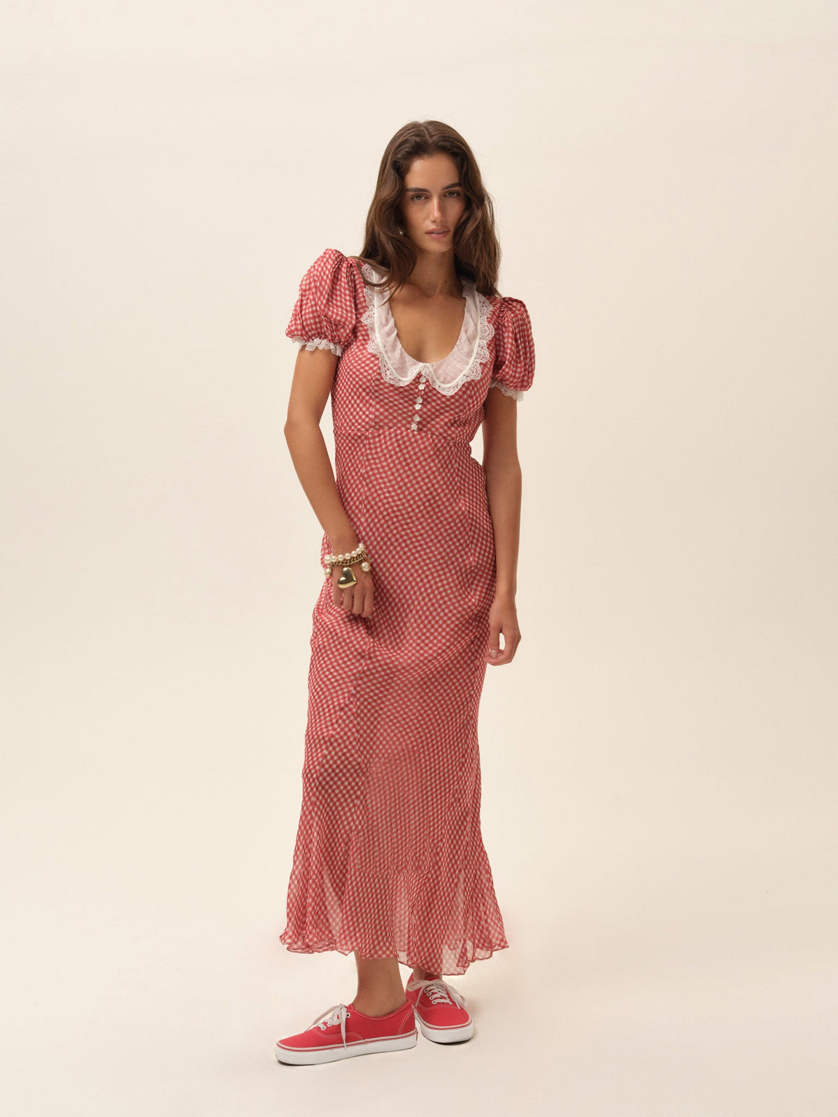 For Love & Lemons Bradford Gingham Maxi Dress
