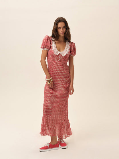 For Love & Lemons Bradford Gingham Maxi Dress