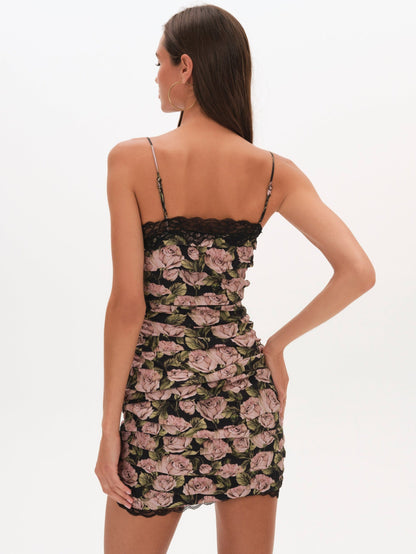 For Love & Lemons Fallen Rose Mini Dress