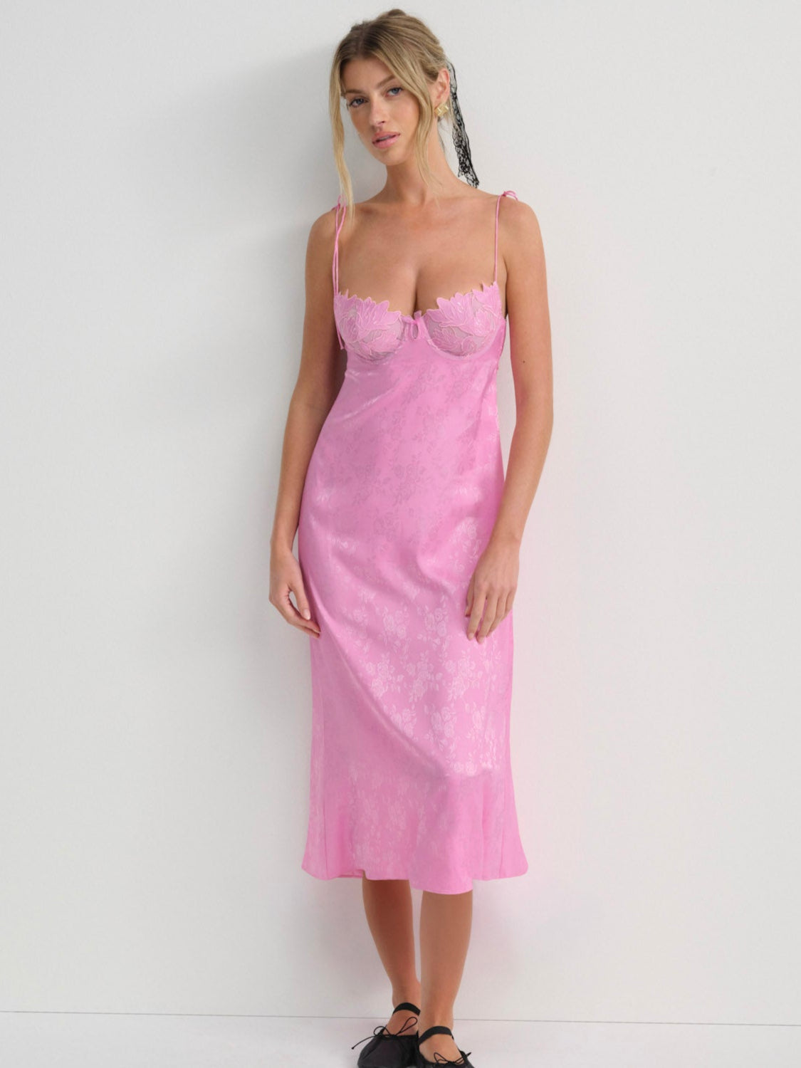 For Love & Lemons Maye Embroidered Slip Dress