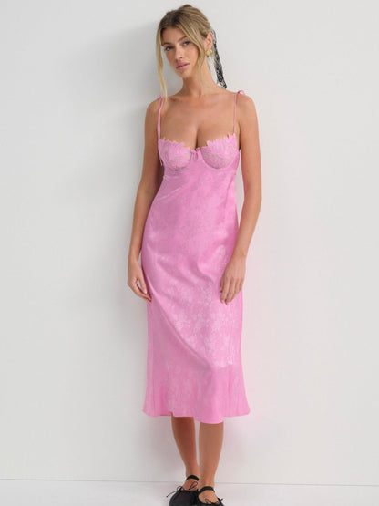 For Love & Lemons Maye Embroidered Slip Dress