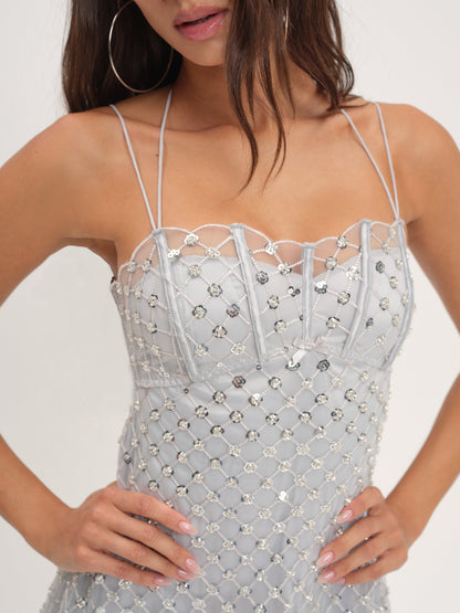 For Love & Lemons Dazzle Me Slip Dress