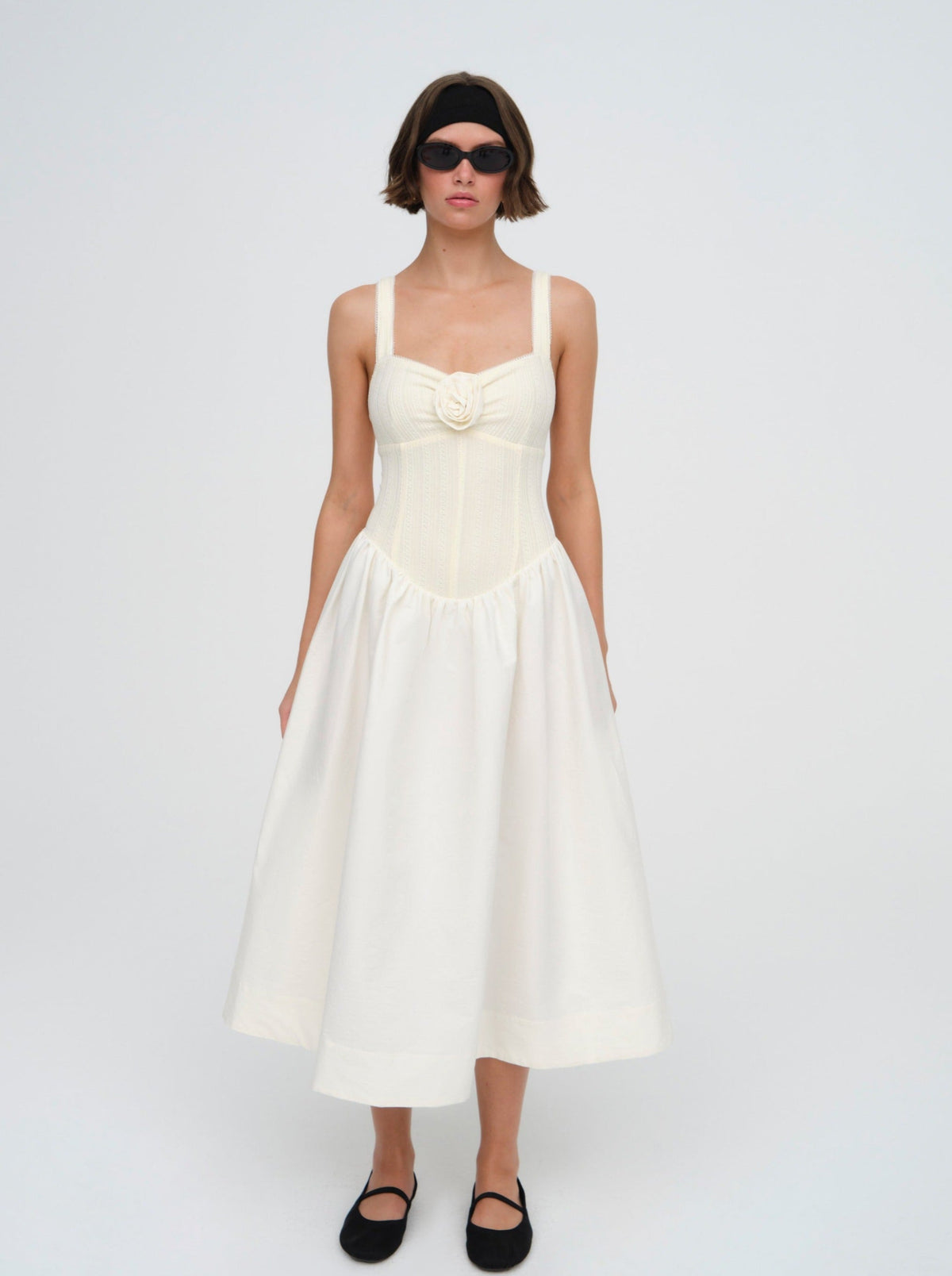 For Love & Lemons Billie Pointelle Midi Dress