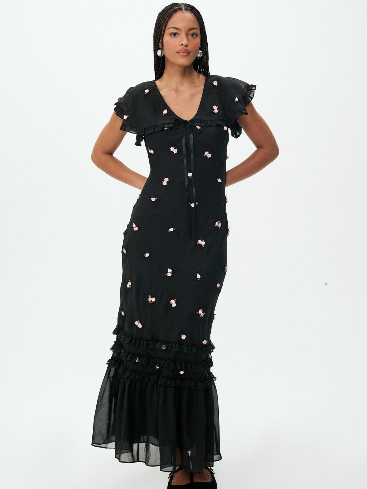 For Love & Lemons Rose Vine Maxi Dress