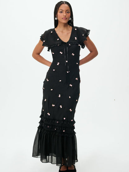 For Love & Lemons Rose Vine Maxi Dress