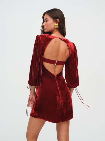 For Love & Lemons Nadine Velvet Mini Dress